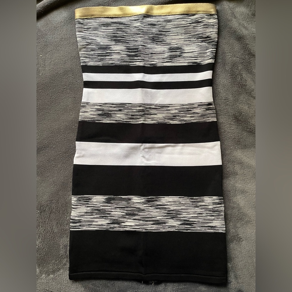 Bebe Addiction Strapless Bodycon Dress, Size Medium